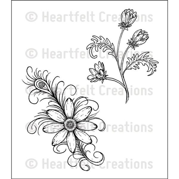 Feathered Daisy - Stamp