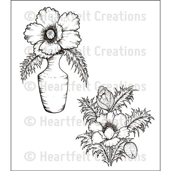 Blazing Poppy Vase - Stamp