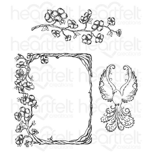 Flowering Dogwood Branches Cling Stamp Set