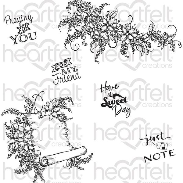 Sweet Lilac Scroll & Notes - Stamp