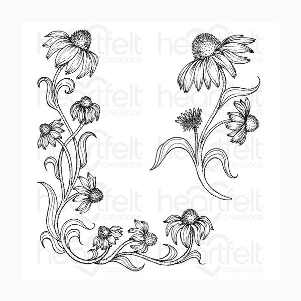 Blossoming Coneflower Cling Stamp Set