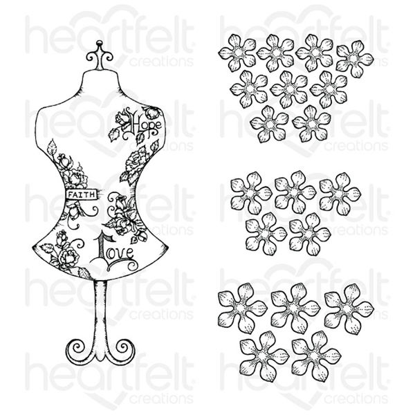 Floral Fashionista Cling Stamp Set