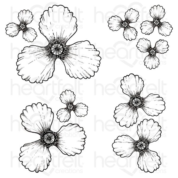 Wild Poppy Cling Stamp Set