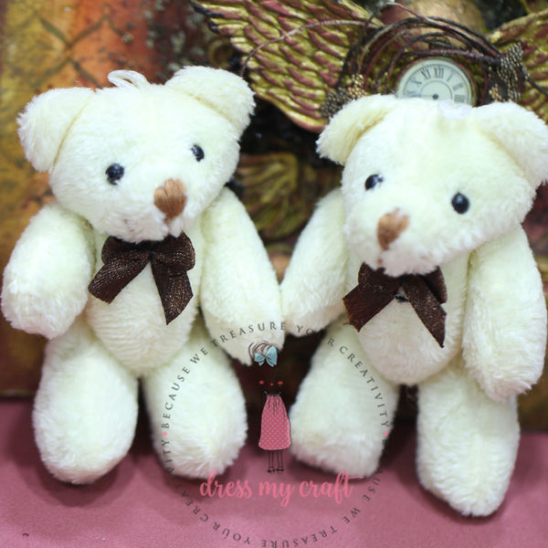 Mini Off White Plush Teddy Bear