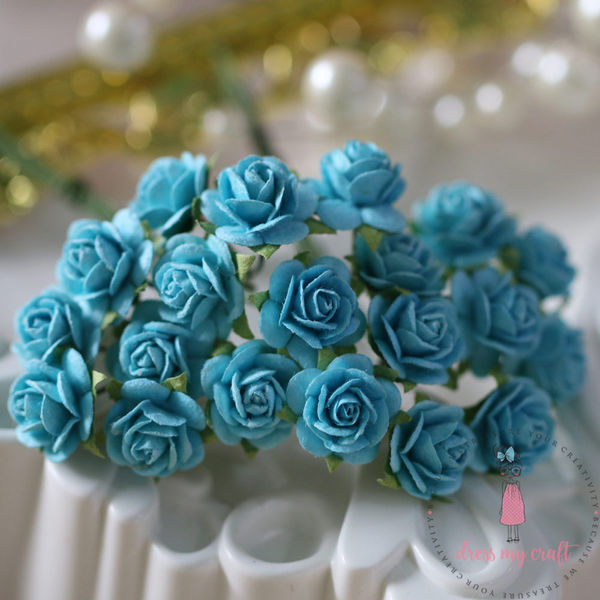 Micro Mini Roses - Bright Blue