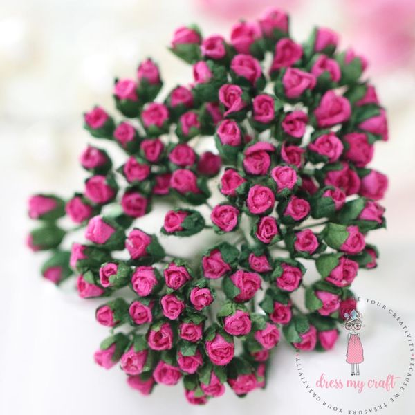 Micro Mini Rose Buds - Bright Pink