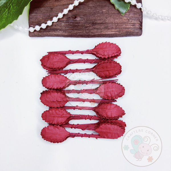 Micro Rose Leaves - Maroon