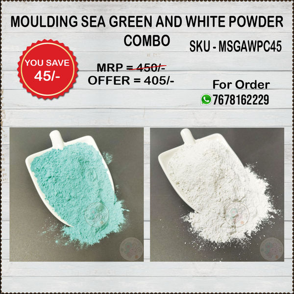 Moulding Sea Green And White Powder Combo