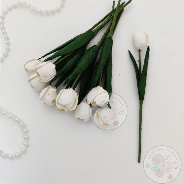 Mini Tulip Flowers - White