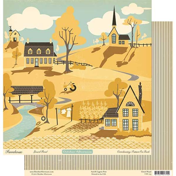 Gravel Road - Farmhouse Collection - 25 Pcs of 12" x 12" Paper