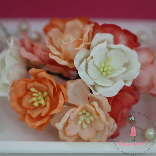 Poppy Rose - Peach and Orange