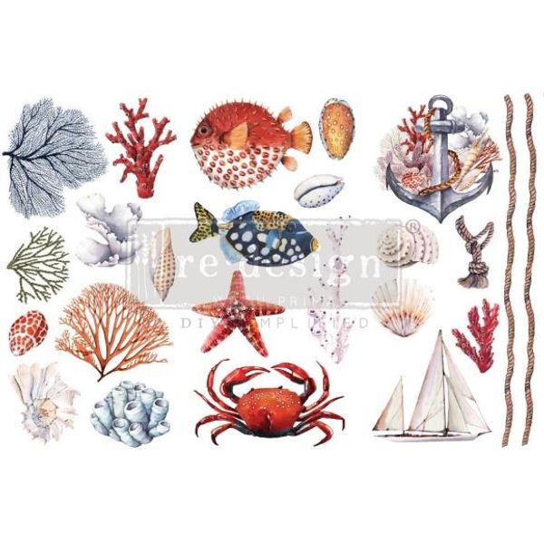 Amazing Sea Life - Prima Marketing Re-Design Decor Transfers 6"X12" 3/Sheets