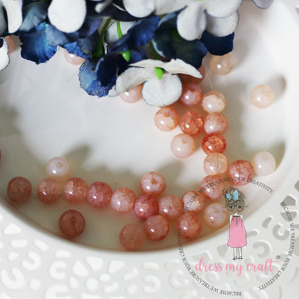 Real Stone Beads - Marble Peach