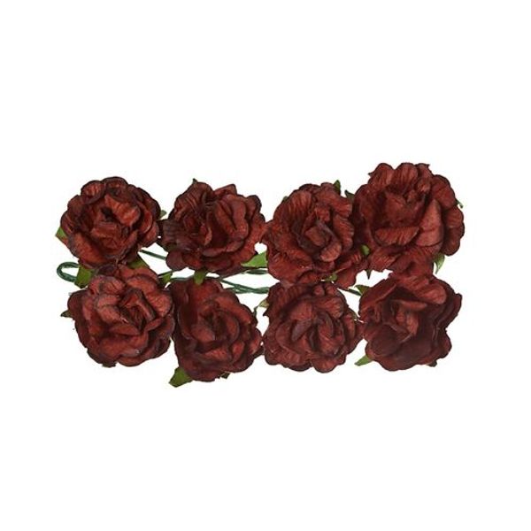 Brown Curly Rose Paper Flowers