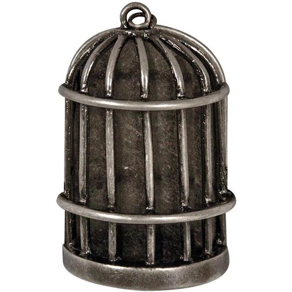 Metal Birdcage with Flat Back - Antique Nickel