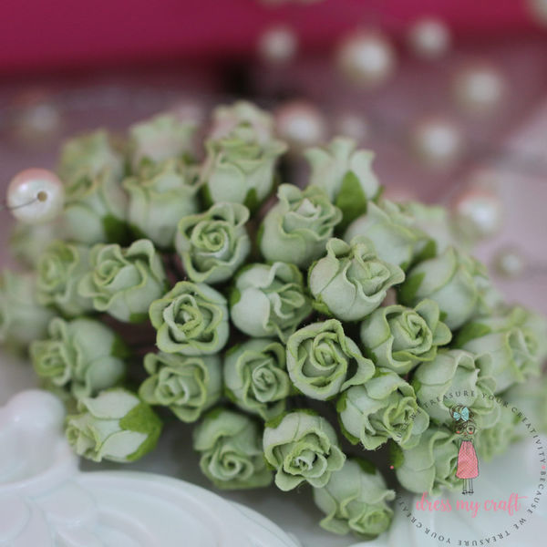 Twisted Rose Buds - Dull Green