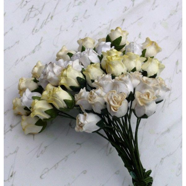 White/Cream Tone - Twisted Rose Buds Combo