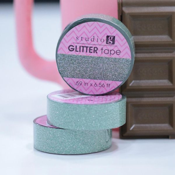 Mint Green - Glitter Washi Tape