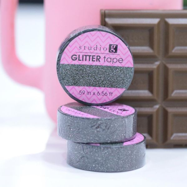 Black - Glitter Washi Tape