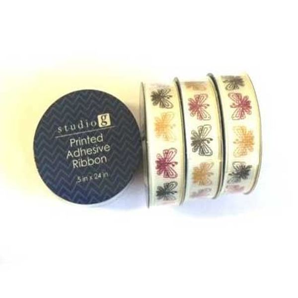 Printed Ribbon Butterfly - Studio G Adhesive