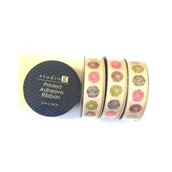 Printed Ribbon Flower - Studio G Adhesive