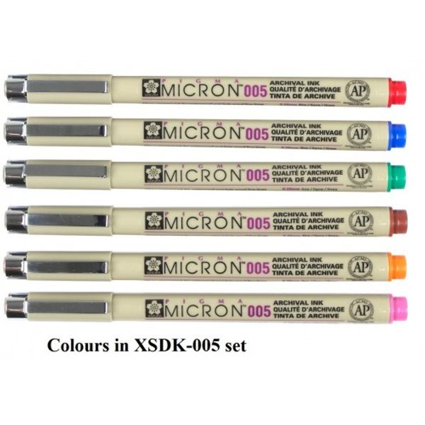 Micron Assorted Colors 005 - Set of 6