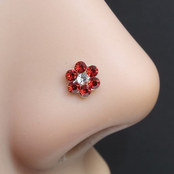 red diamond nose stud