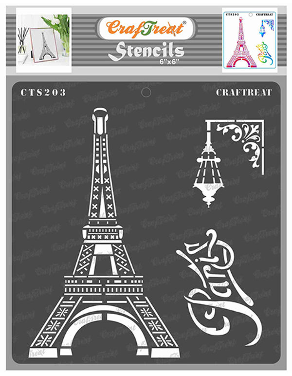 EIFFEL TOWER STENCIL PARIS TEMPLATE CRAFT STENCILS TEMPLATES ART COLOR PAINT NEW 