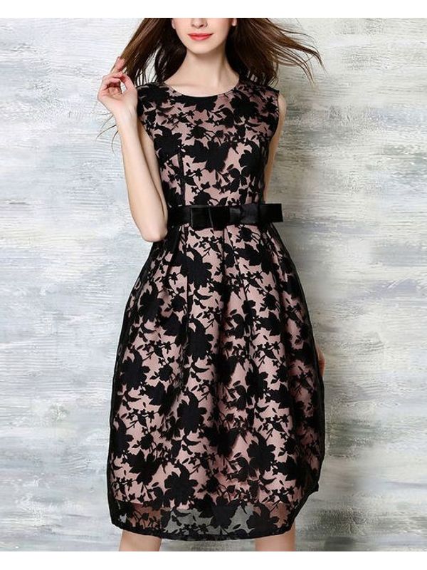 dark floral print dress