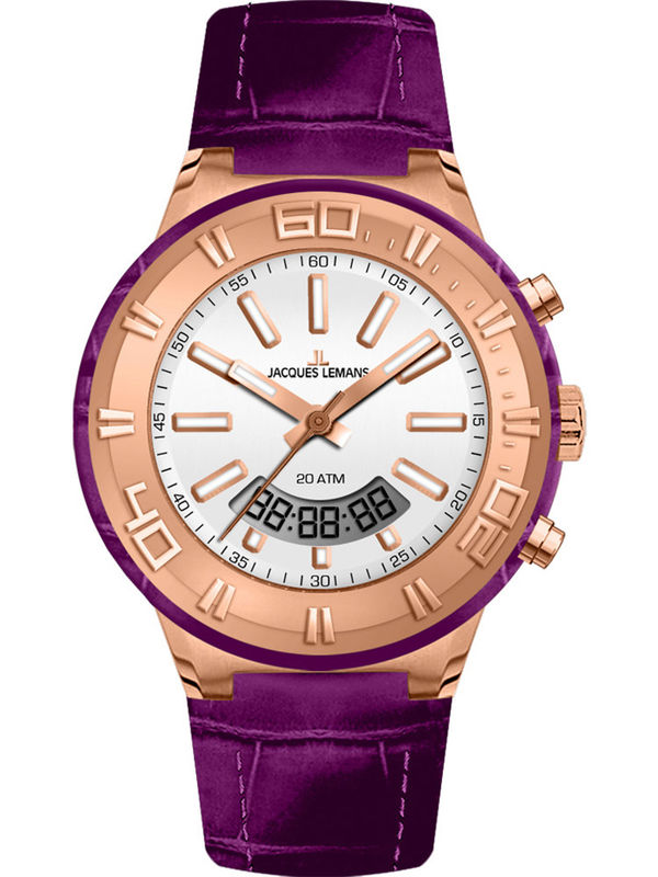 Jacques Lemans-1-1772H Multifunction Dual Time Ladies Watch