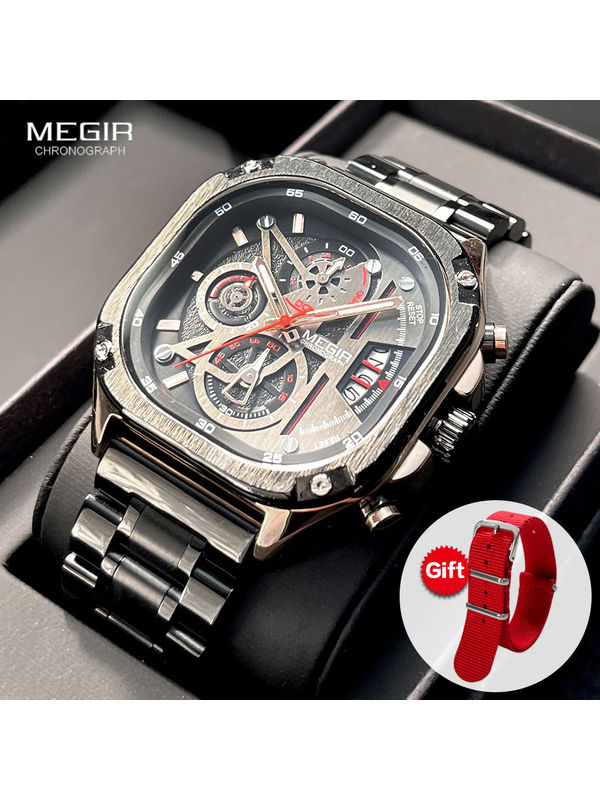 MEGIR Analog Chronograph Luxury Men's Watch (With Extra Nylon Strap)