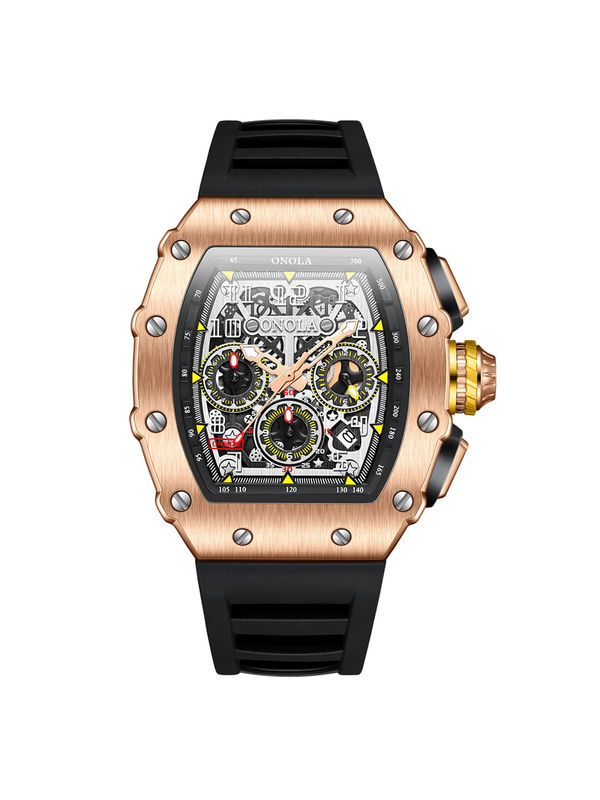 OVERFLY Onola Unique  Dial Chronograph Luxury Men's Watch (NOW IN INDIA)6826-Rose-Black