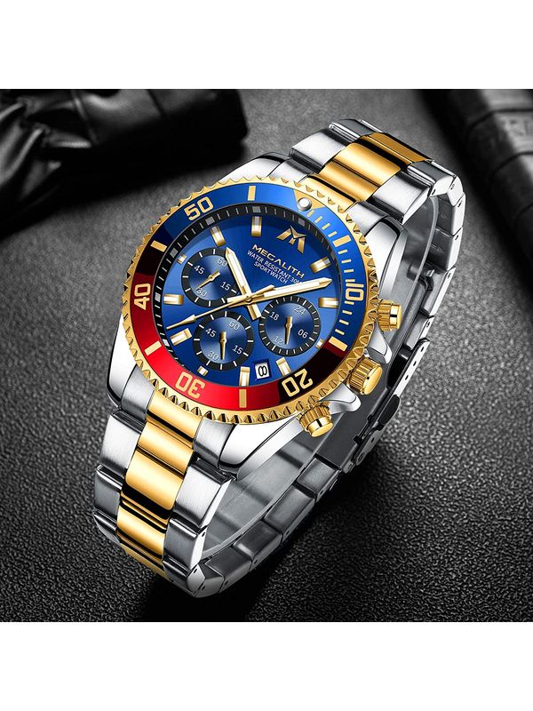 MEGALITH Fashion Men Watch Male Luminous Waterproof Quartz Watch Men Top  Brand Luxury Sport LED Digital Clock Relogio Masculino