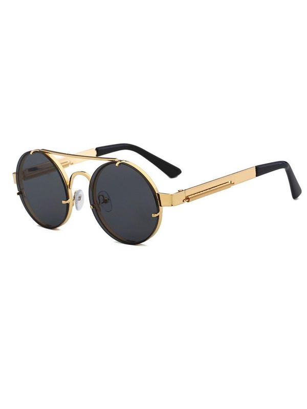 Nouvintage Aunt Viv's Black Gold High Fashion Geometric Sunglasses