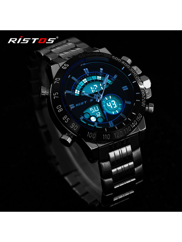 RISTOS Black Analog Digital Chronograph Watch for - Men  - 9339