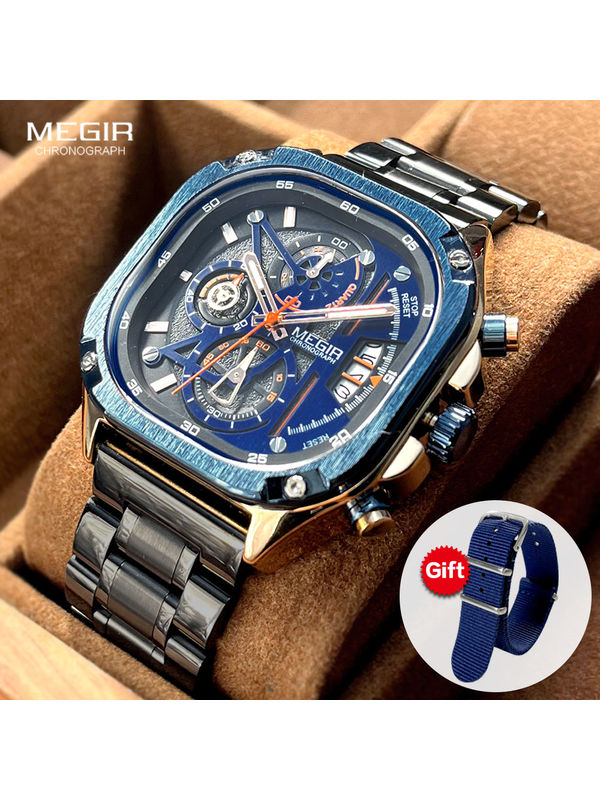 MEGIR Analog Chronograph Luxury Men's Watch (With Extra Nylon Strap)