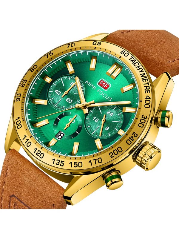 OVERFLY MF Gold-Green  Chronograph Luxury Men's Watch (NOW IN INDIA)