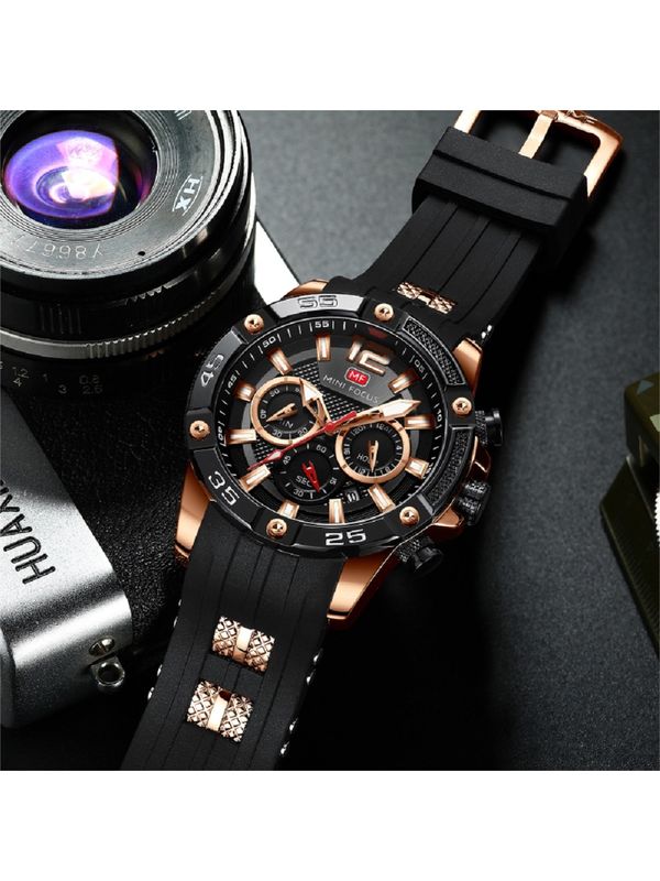 Limited Edition Mini Focus Bullhead Quartz Chronograph Watch Black Dia –  V-Line Timepieces