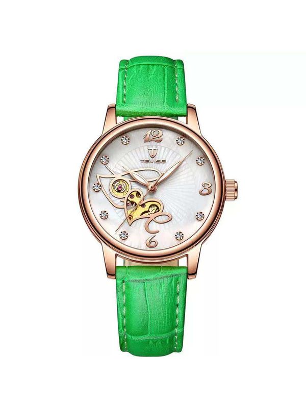 TEVISE-835-Gold Automatic Luxury Watch For- Ladies