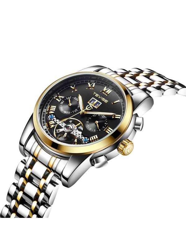 OVERFLY TEVISE Two-Tone  Automatic Chronograph Luxury Watch for Men (T9005)