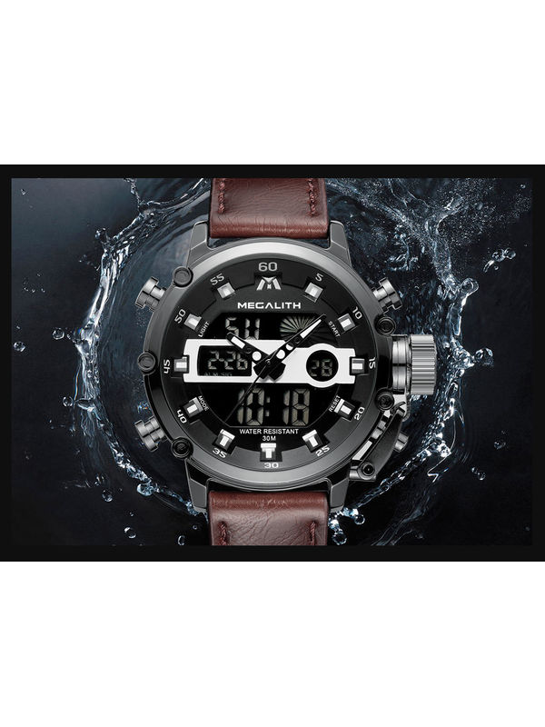 Buy NAVIFORCE Men Dual Display Analog Digital Watch Multifunctional  Military Quartz Wrist Watches Sport Waterproof Silicone Band, Black+Orange,  fashion, casual, sports, business, outdoor, military, luxury at Amazon.in