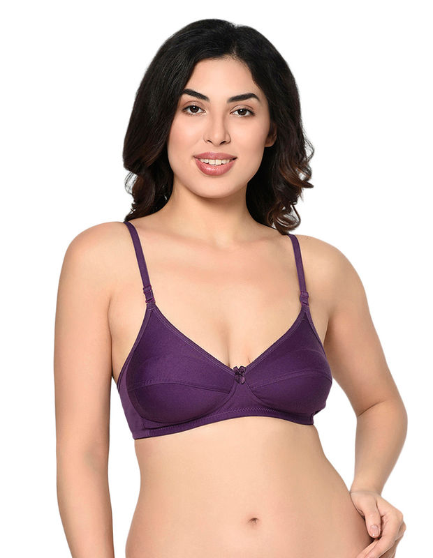 BODYCARE 1567-Dpu Cotton Full Coverage Seamed Non Padded Bra (Dark