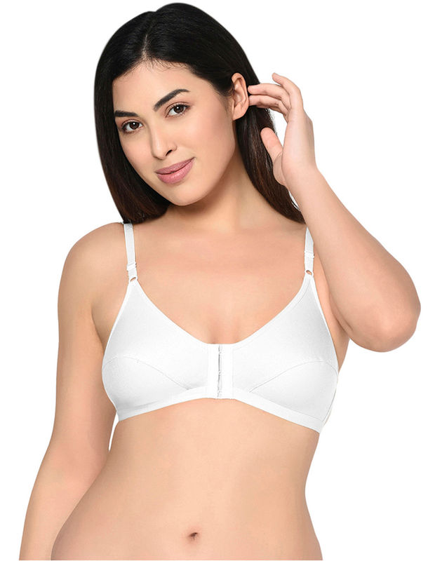 Cotton Front Opening Bra - White – Capri Body