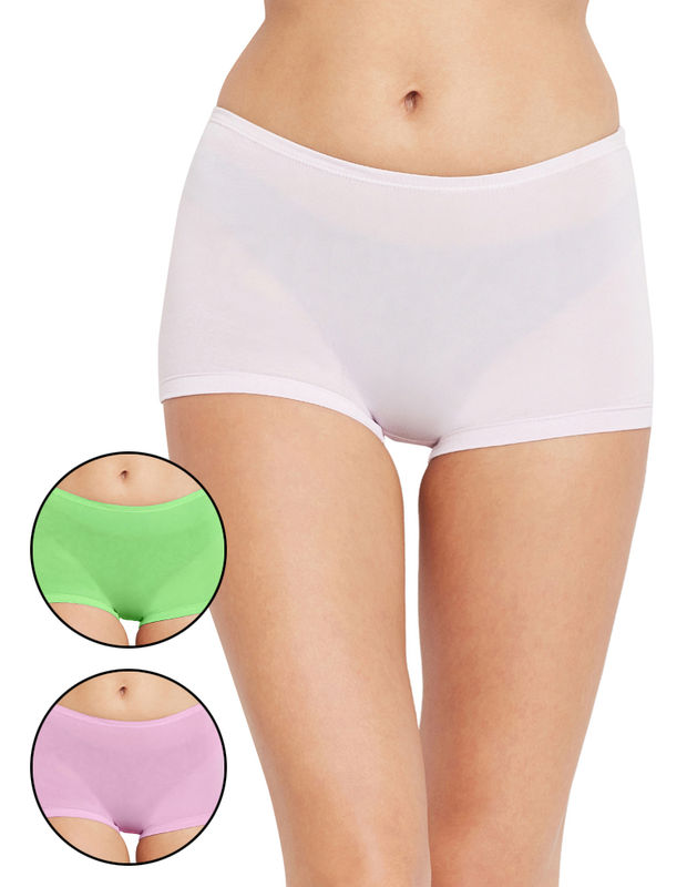 Bodycare Womens Cotton Spandex Multicolor Solid SHORTY Briefs-Pack of 3  (E-7D-BLNVWI-3Pcs)