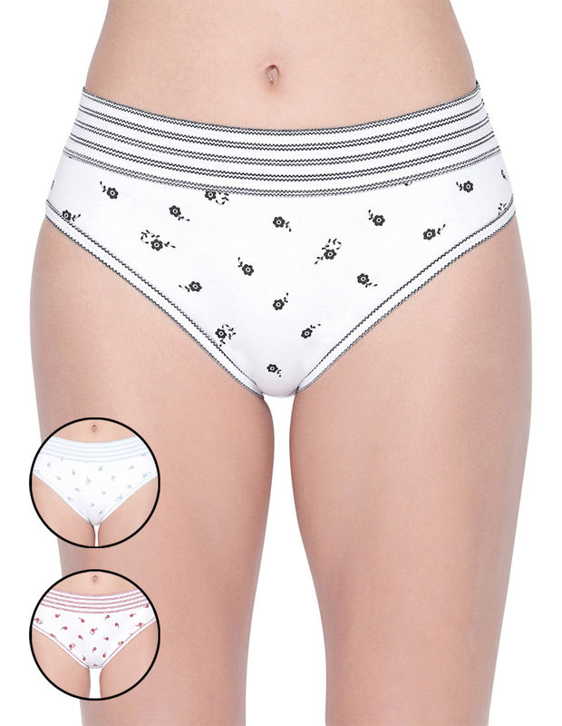 Set of 3 High Waist Panties,Women Hipster White Cotton Panty (Pack of 3)