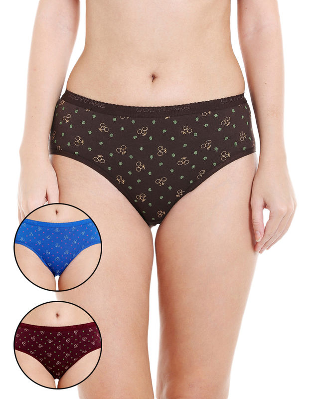 Bodycare 100% Cotton Printed High Cut Panty - 4000