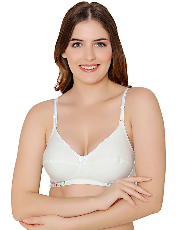 Bodycare polycotton wirefree convertible straps floral cup non padded bra-5510SGRN