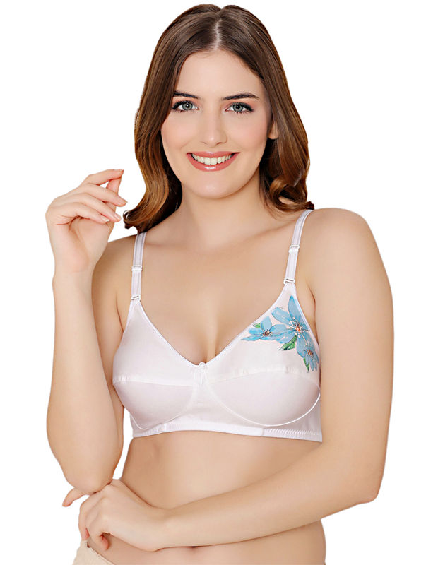 Bodycare polycotton wirefree convertible straps floral cup non padded  bra-5510W