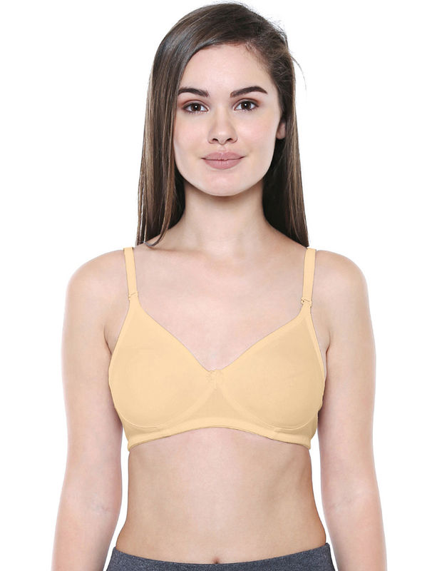 Bodycare Women's Seamless Colour Padded Bra With Transparent Strap
