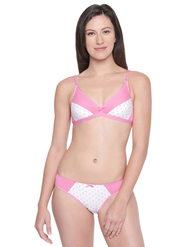 Bodycare Bridal Bra Panty Printed Lingerie Set In Pink White Colour -  6411prt-2, 6411prt-2